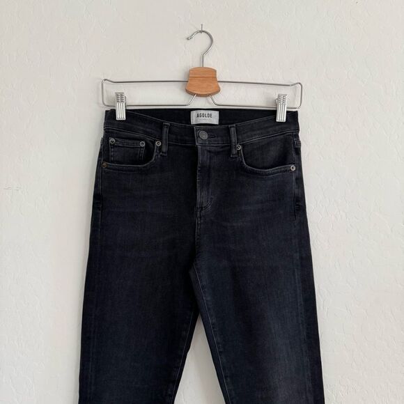AGOLDE Sophie Mid Rise Skinny Ankle Jeans Black Size 26 - Picture 8 of 14
